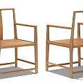 Wooden Leisure Chair With Armrest And Minimalist Design For Home Living Room Furniture