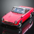 Vintage Red Convertible Car With Classic Body Design And Open Top