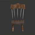 Rustic Wooden Chair With Curved Backrest And Spindle Supports For Home Decor