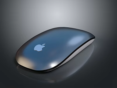 Sleek Apple Wireless Mouse with Ergonomic Design for Daily Computer Use 3d model