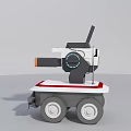 Industrial Mobile Inspection Robot With Camera Antenna And Red White Wheels