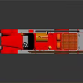 Vintage Red Fire Truck Model With Ladder Seats And Black Wheels