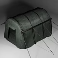 Durable Green Camping Tent with Arch Structure Support Poles and Entrance