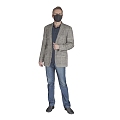 Casual suit men wearing masks men 3d model