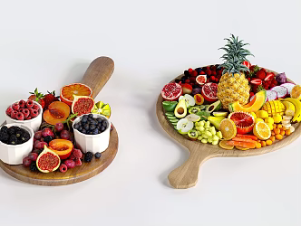 Modern fruit plate fruit platter pineapple banana 3d model