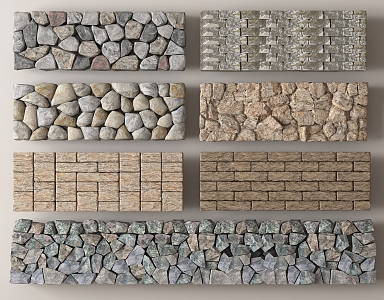 Natural block stone wall stone wall stone masonry stone wall rubble wall dry stone wall 3d model