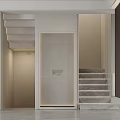 Modern Staircase Design With Stone Steps And Ambient Lighting In Interior Space 3d model
