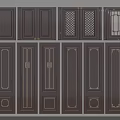 Various Styles Of Dark Brown Wooden Wardrobe Doors With Carved Details