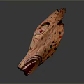 Game And Movie Character Mask Animal Head Design Orange With Black Spots And Prominent Eyes