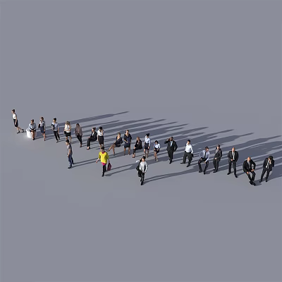 Modern people and characters men and women 3d model