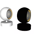 Modern Table Lamps White and Black with Round Base and Gold Accents Contemporary Design