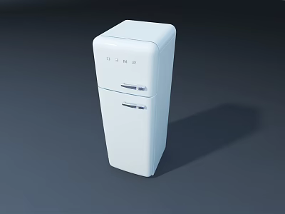 White Double Door Refrigerator Freezer With Modern Design And Smooth Surface 3d model