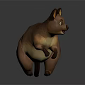 Cute 3D Cartoon Kangaroo Character With Brown Fur And Big Ears