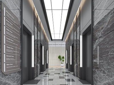 Elevator Hall 3d model