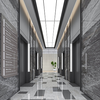 Elevator Hall 3d model