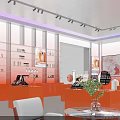 Modern Specialty Store Interior With Display Counters Product Shelves And Bright Lighting