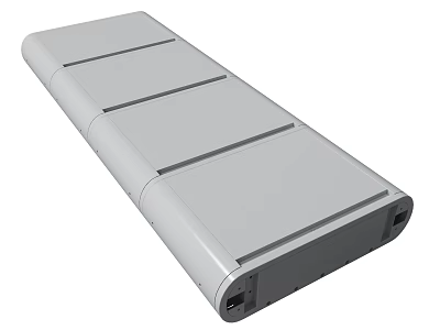 Gray Long Rectangular Panel Device With Multiple Sections And End Interfaces 3d model