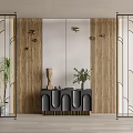 Modern Side Cabinet Metal Partition Background Wall End View Platform Combination 3d model