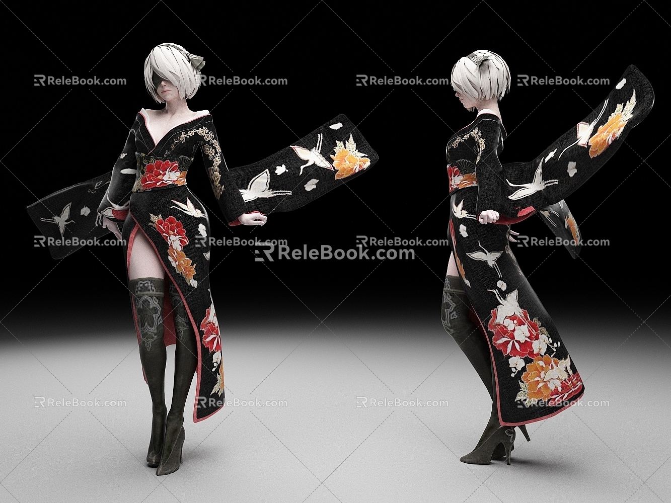 Kimono Beauty Sexy Beauty Game Movie Character Female Character 3d model