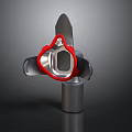 Stainless Steel Mechanical Tool With Red Ring Triangular Blades And Base