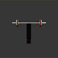 Fitness Equipment Bench Press Rack with Black Red Edge Pad and Colorful Weight Plates Barbell