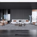 Modern Living Room Minoti Sofa Coffee Table Single Sofa Bedbed Combination Sofa 3d model