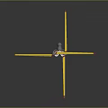 Model Airplane Featuring Yellow Cross Wings And Red Accents Design