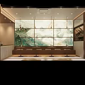 Modern Dessert Shop Exterior With Glass Facade Bright Lighting And Indoor Seating