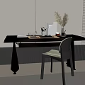 Desk and Chair Combination Study Desk Computer Desk Single Chair Furnishings 3d model