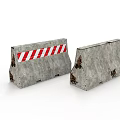 Concrete Road Barriers With Red And White Stripes For Traffic Safety