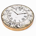Vintage Round Clock With Roman Numerals And Ornate Decorative Patterns 3d model