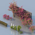 Various Decorative Climbing Vines With Pink Flowers And Green Foliage