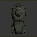 Vintage Green Armored Military Vehicle With Number 718 And Weathered Exterior