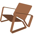 Modern Single Chair Design In Brown And Light Gray With Sleek Geometric Frame