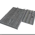 Industrial Equipment Metal Panel Structure Featuring Pipes And Wires Layout Design