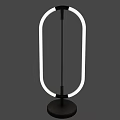 Modern Minimalist Floor Lamp With Oval White Lighting And Black Frame For Home Decor