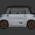 Elderly Friendly Compact Electric Car With Black Roof And Yellow Wheels