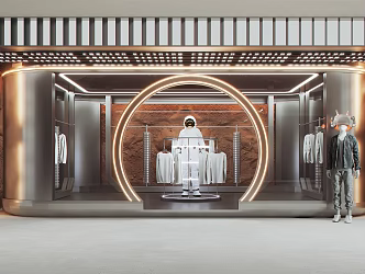 Modern Door Tide Brand Men's Clothing Store 3d model