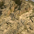 Natural Garden Landscape Design With Rocky Terrain Green Vegetation And Clear Sky