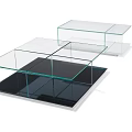 Modern Glass Coffee Table Featuring Transparent Top And Layered Base Design 3d model
