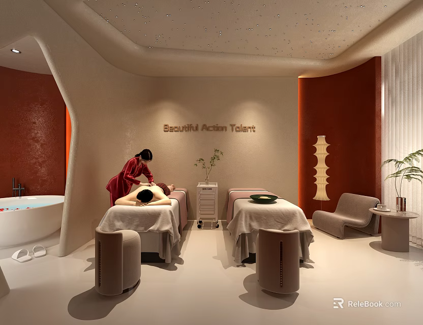 Elegant Beauty Salon Interior With Professional Hair And Skincare Treatments And Relaxing Atmosphere 3d model 