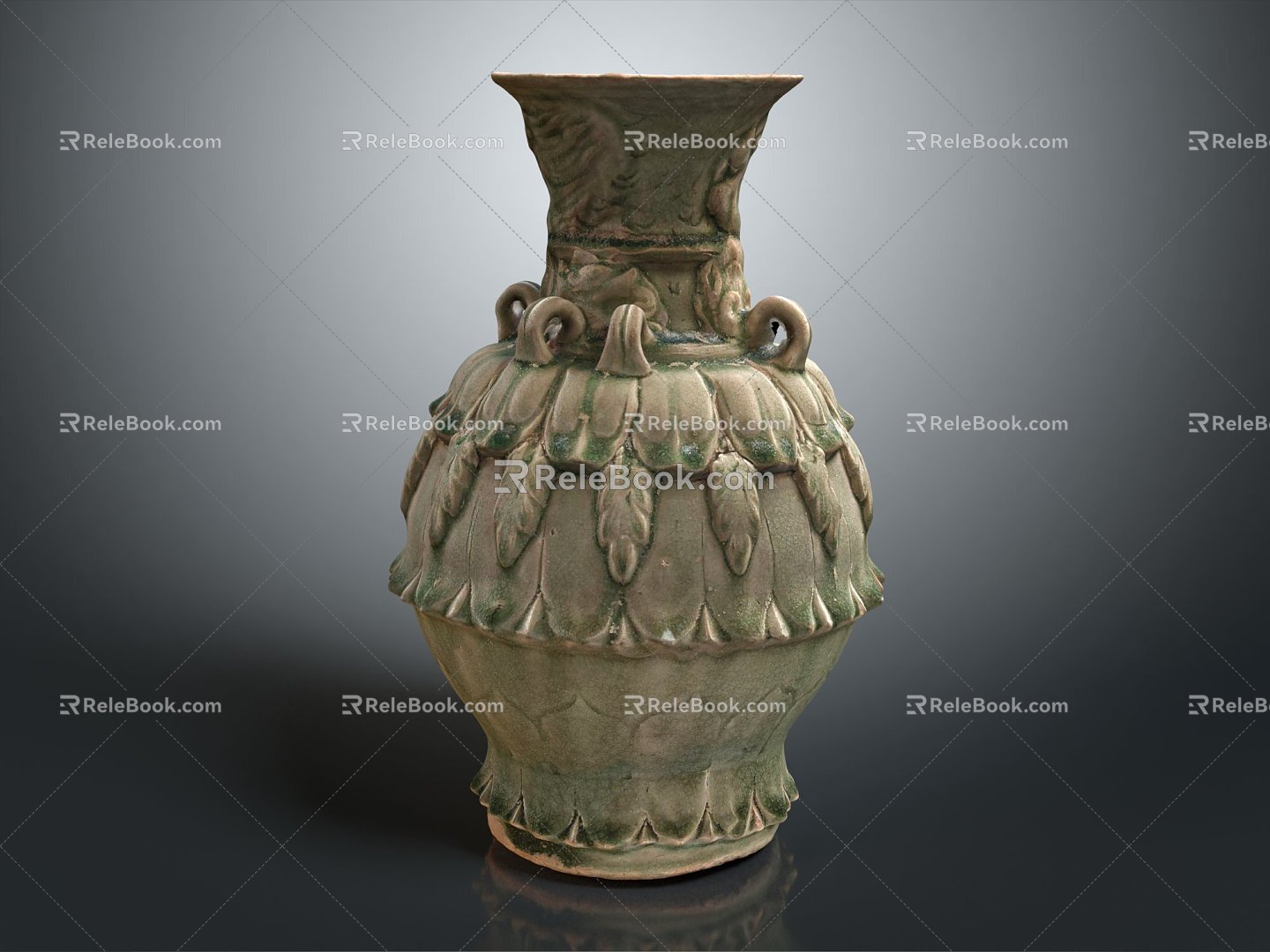 Modern Bottle Lotus Jar Jar 3d model