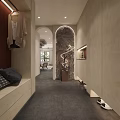 Modern Dining and Living Room Interior With Open Concept Staircase Sofa And Plants