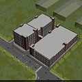 Plant Factory Industrial Park Plant Bird's Eye View Plan Office Building Dormitory Canteen Perspective 3d model