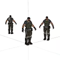 Military Style Game Character In Tactical Combat Outfit With Multiple Angles