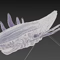 Purple Alien Creature With Sharp Spikes Fierce Mouth And Elongated Limbs 3D Rendering