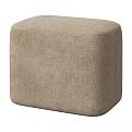 Beige Square Fabric Upholstered Ottoman With Modern Simple Design For Home Use
