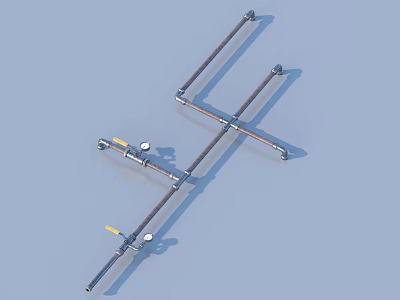 Pipe valve interface water pipe elbow 3d model