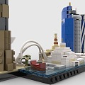 LEGO toy blocks city skyline complex doha 3d model