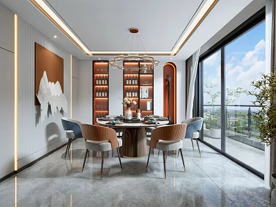 Light Luxury Restaurant 3d model